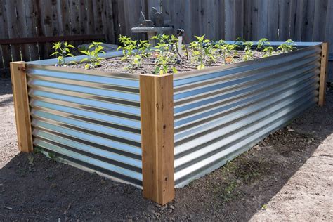 corrugated metal planter box diy|galvanized steel raised garden bed.